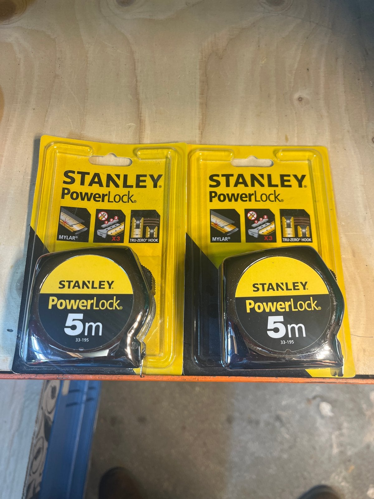 4x Stanley PowerLock Rolmaat 5m - Nieuw, Ophalen of Verzenden, Nieuw, Rolmaat/meetlint, Stanley