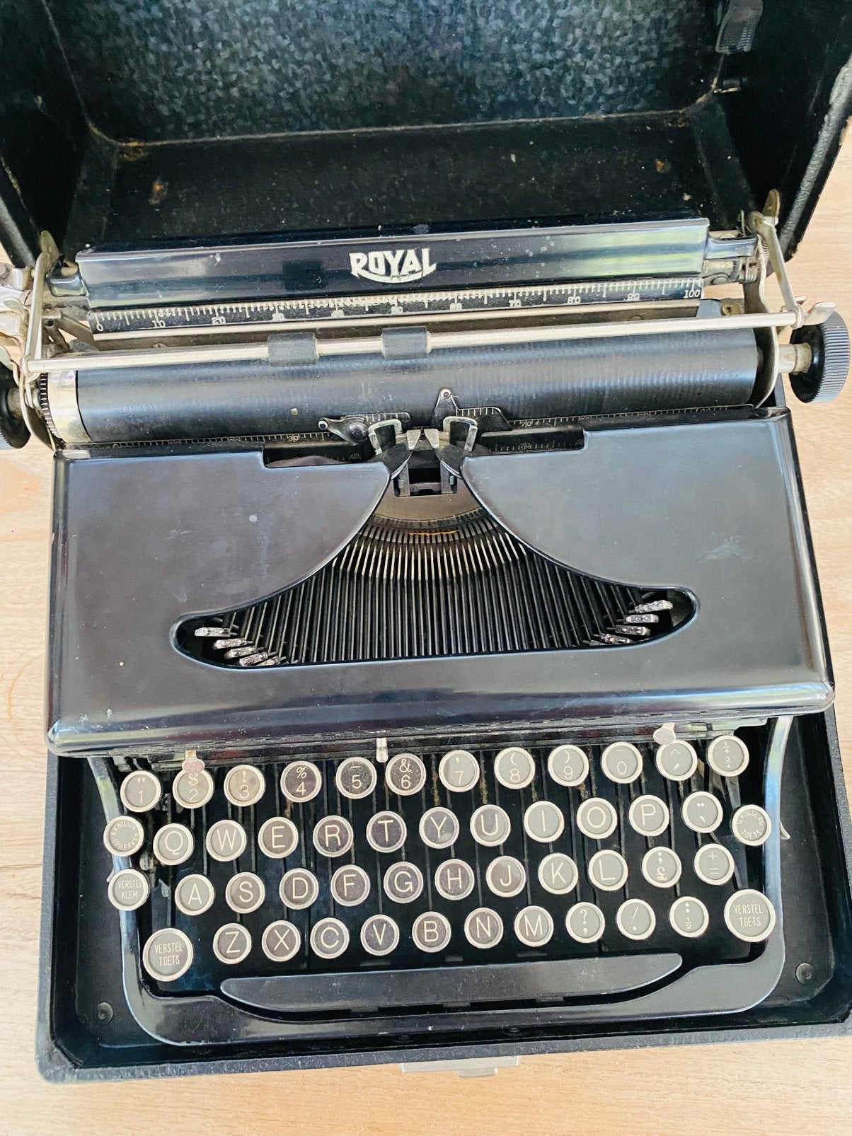 Oude typemachine Blikman en Sartorius in originele koffer, Antiek en Kunst, Ophalen
