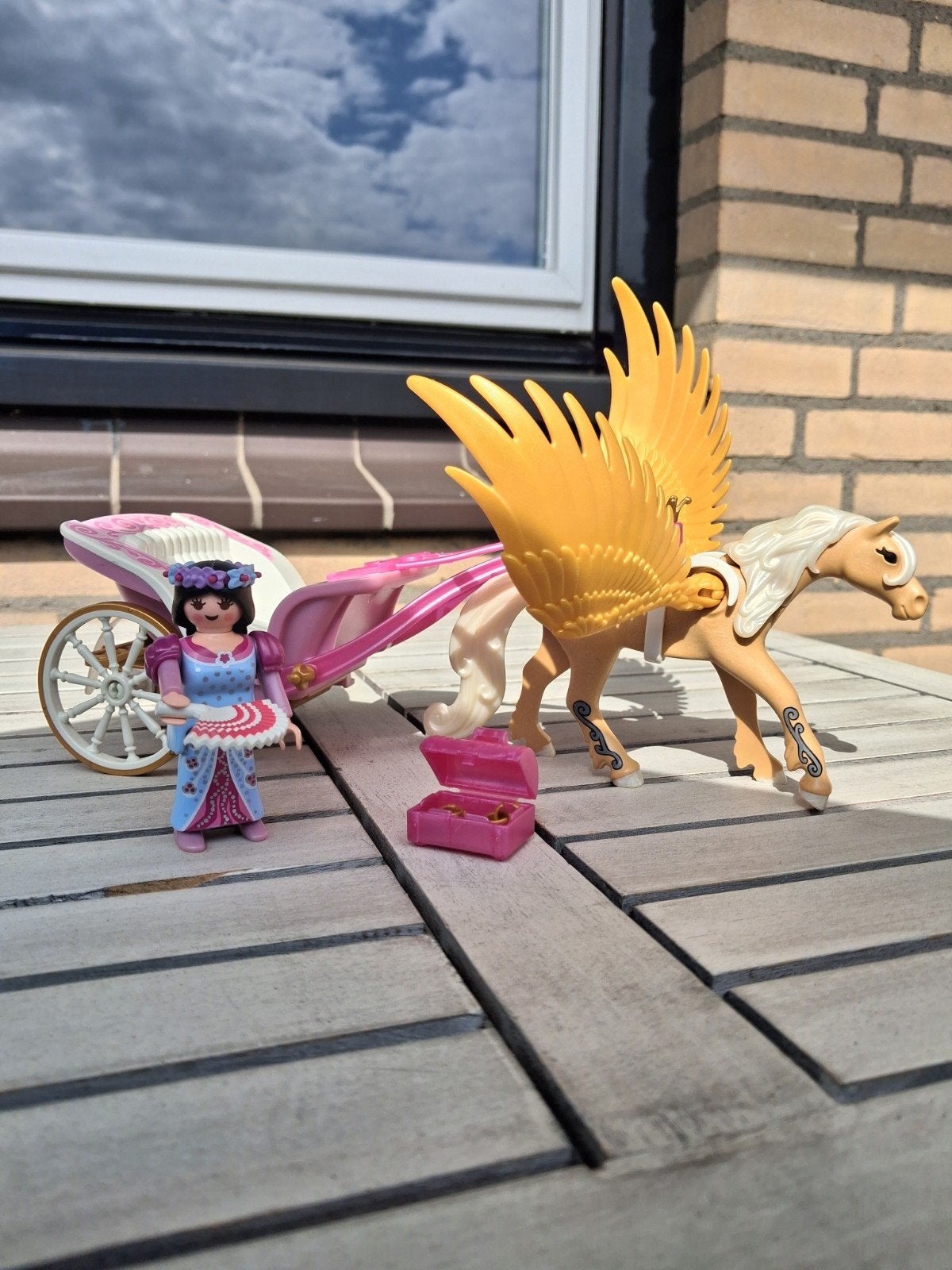 Playmobil Prinses met Pegasus en Koets - Zo goed als nieuw, Kinderen en Baby's, Speelgoed | Playmobil, Complete set, Voertuig