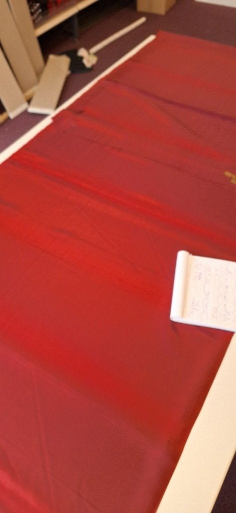 Stof, Bordeaux rode voeringstof 2,1 meter, Overige materialen, 120 cm of meer, Ophalen of Verzenden, Rood