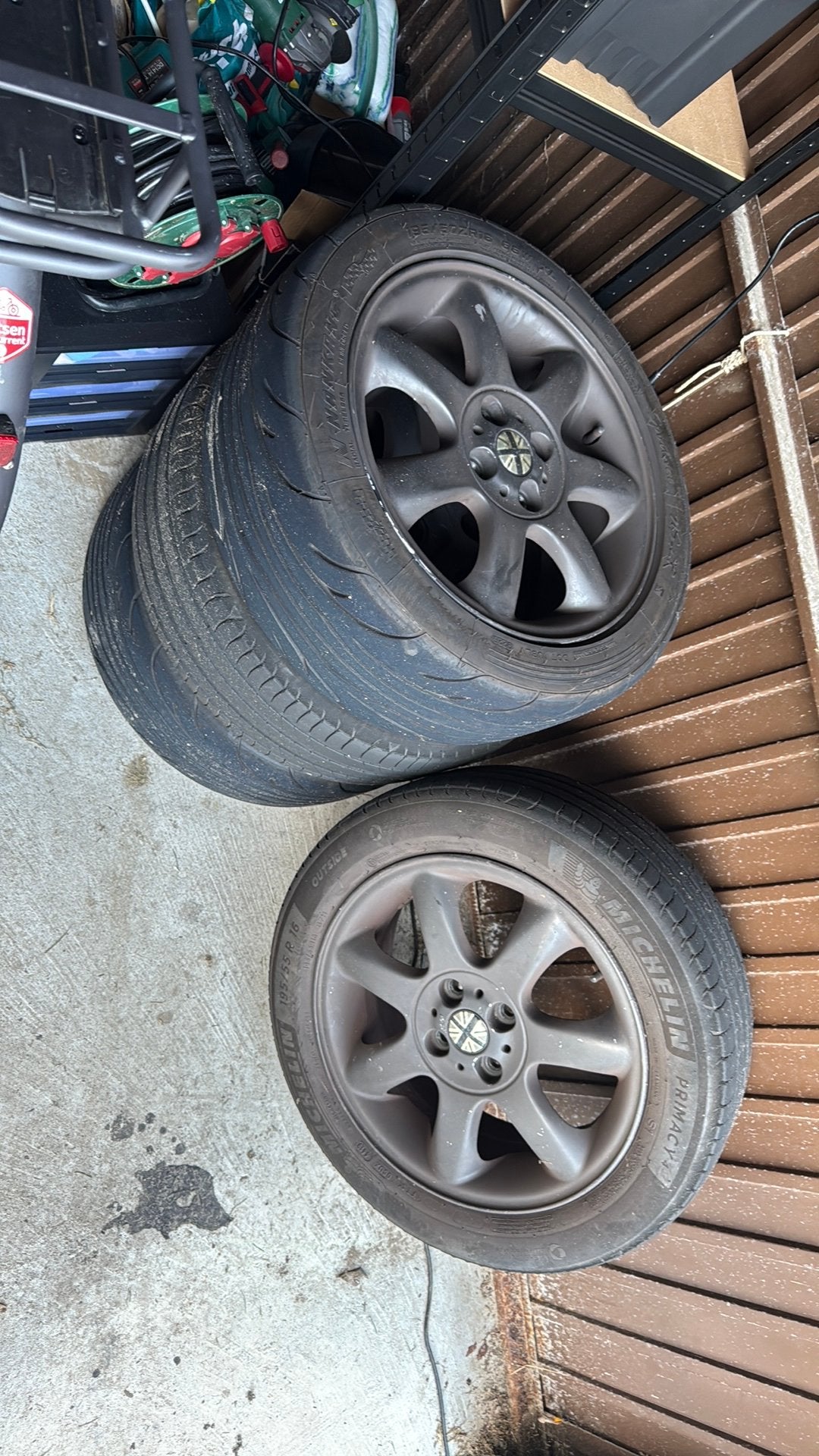 Set van mini velgen Michelin en nankang zomerbanden 16 inch, Ophalen of Verzenden