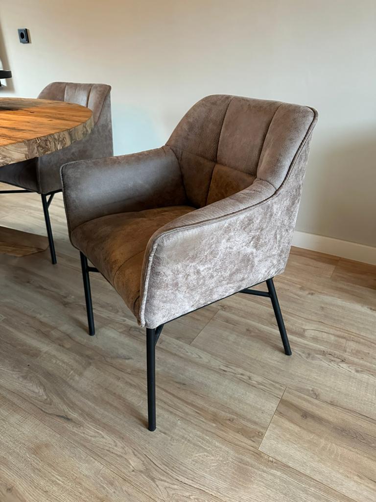 Kötter Living ronde eettafel 150 cm met 5 stoelen, Ophalen, Zo goed als nieuw