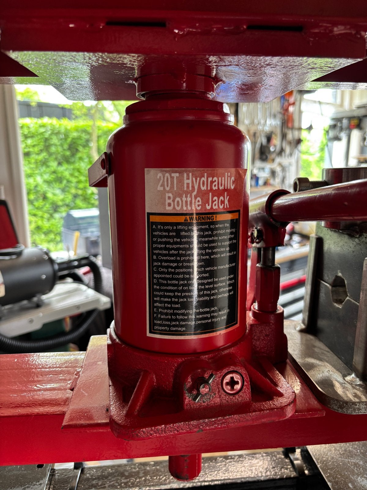 20 Ton Werkplaatspers met Hydraulische Fleskrik, Ophalen, Gebruikt