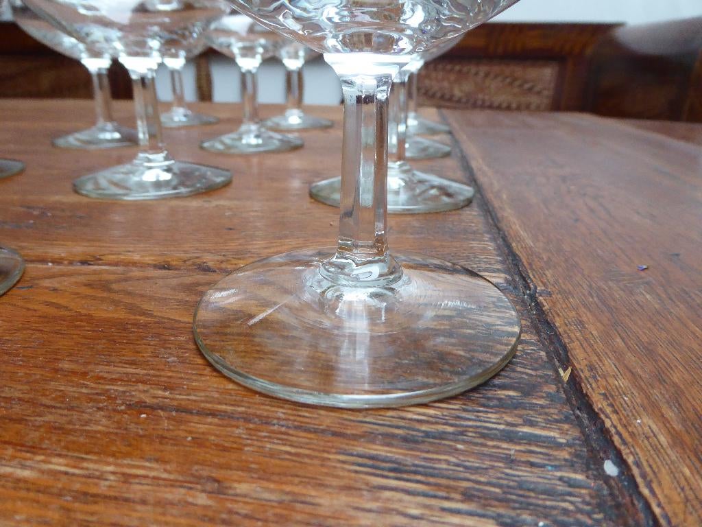 12 vintage champagne coupes, Durobor, Ophalen of Verzenden