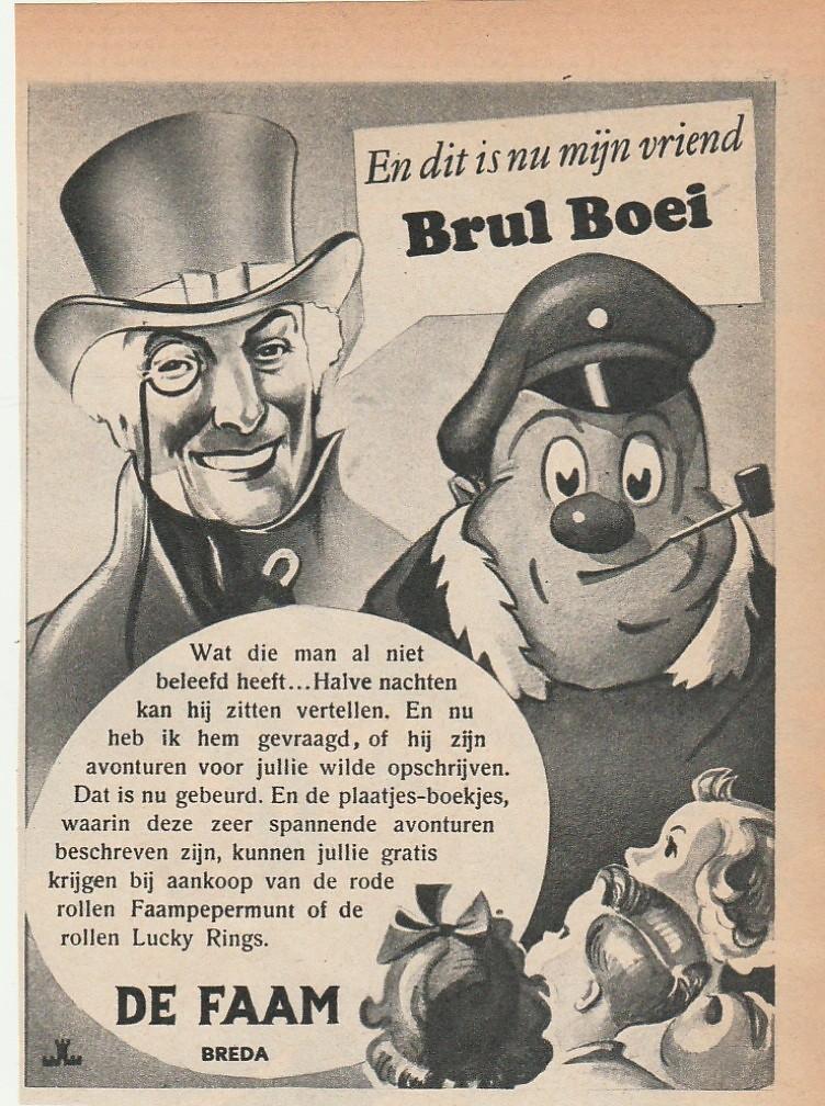 Retro reclame 1950 Faam Breda snoep vriend Brul Boei, Verzamelen, Verzenden, Overige typen