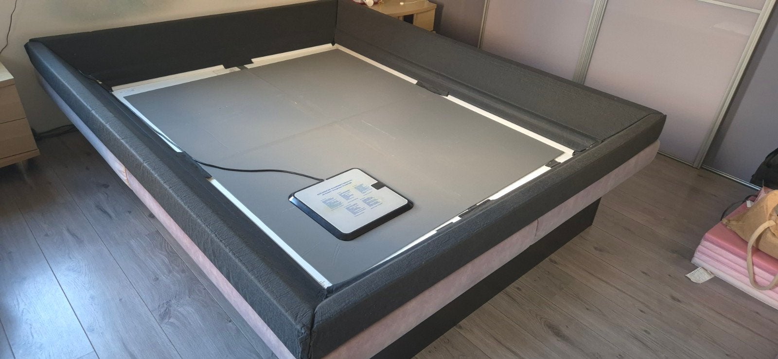Waterbedombouw met verwarming en waterdichte hoes, Huis en Inrichting, Ophalen, Tweepersoons, 180 cm, 220 cm