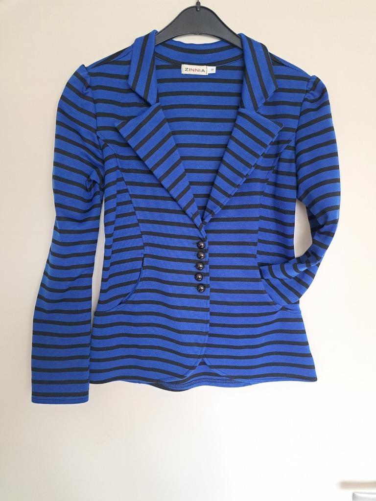 Nieuw Gestreept getailleerd Kolbert jasje blauw zwart s, Zinnia, Blauw, Nieuw, Ophalen of Verzenden