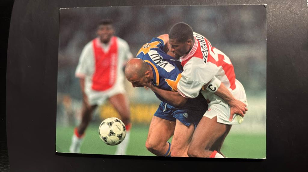 Ajax Amsterdam-Juventus 1996 finale CL in Rome, Verzenden, Gebruikt, Ajax, Spelerskaart