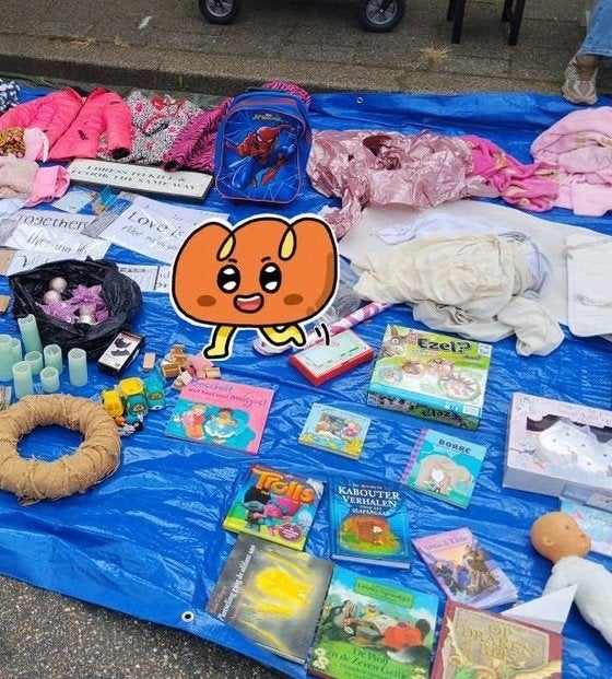 rommelmarkt spullen, Ophalen