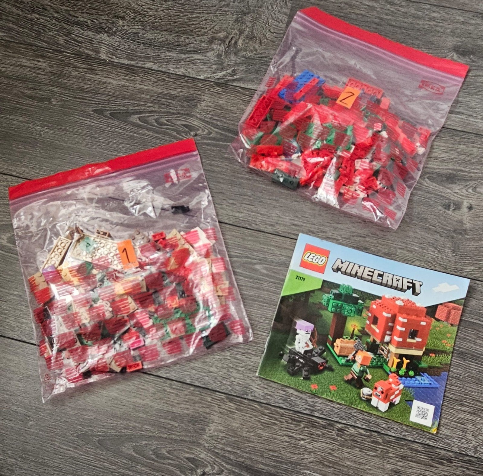 LEGO Minecraft 21179 Het Paddenstoelhuis, Minecraft, Lego, Ophalen of Verzenden, Zo goed als nieuw