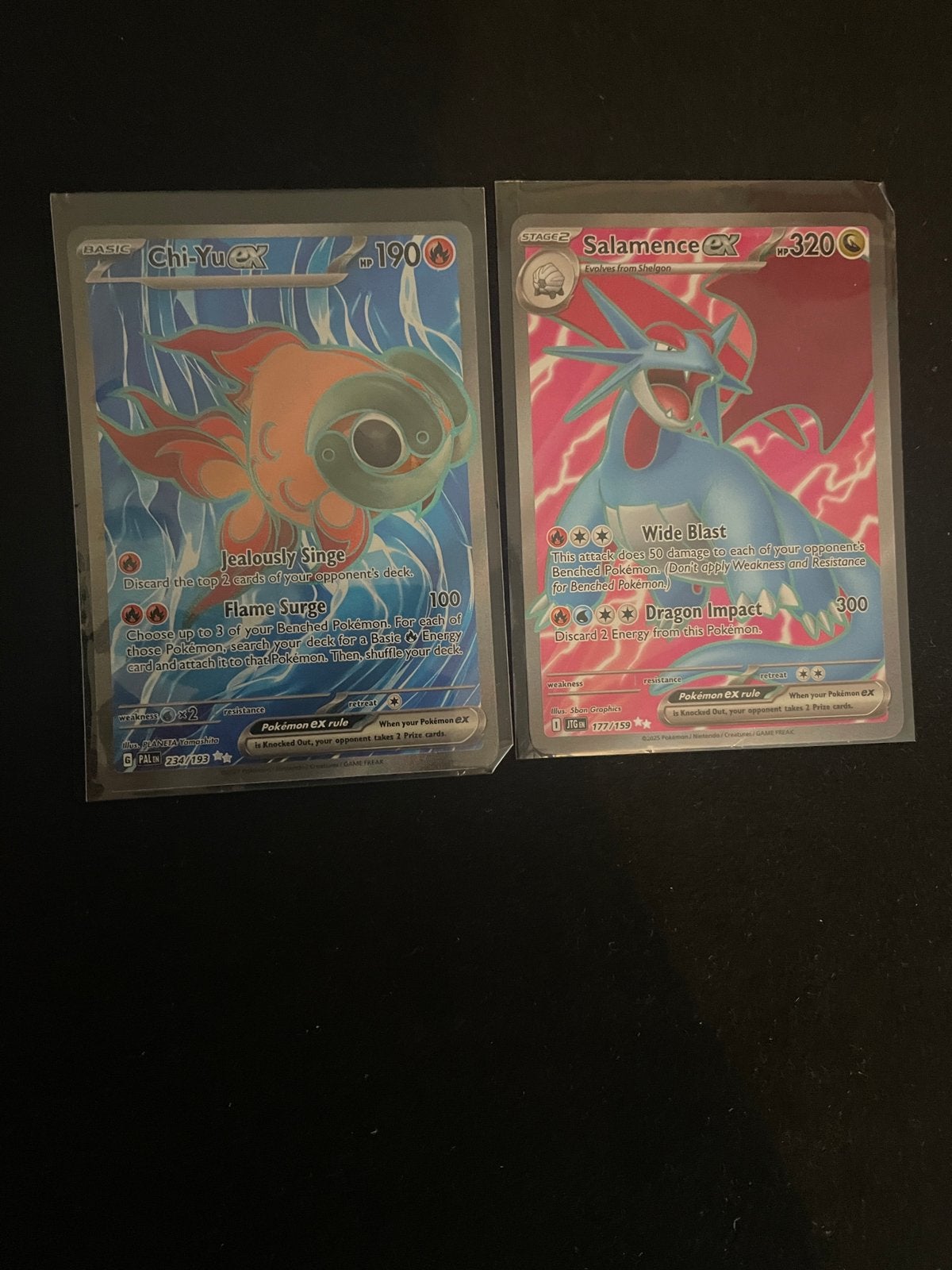 Pokemon salamance ex 177/159 chi-yu ex 234/193, Ophalen of Verzenden, Zo goed als nieuw