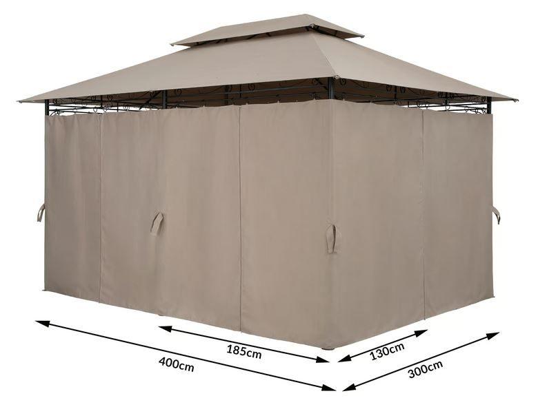 Partytent paviljoen pagodetent 3x4m Taupe GRATIS BEZORGD!, Verzenden, Minder dan 4 meter, Nieuw, Nvt