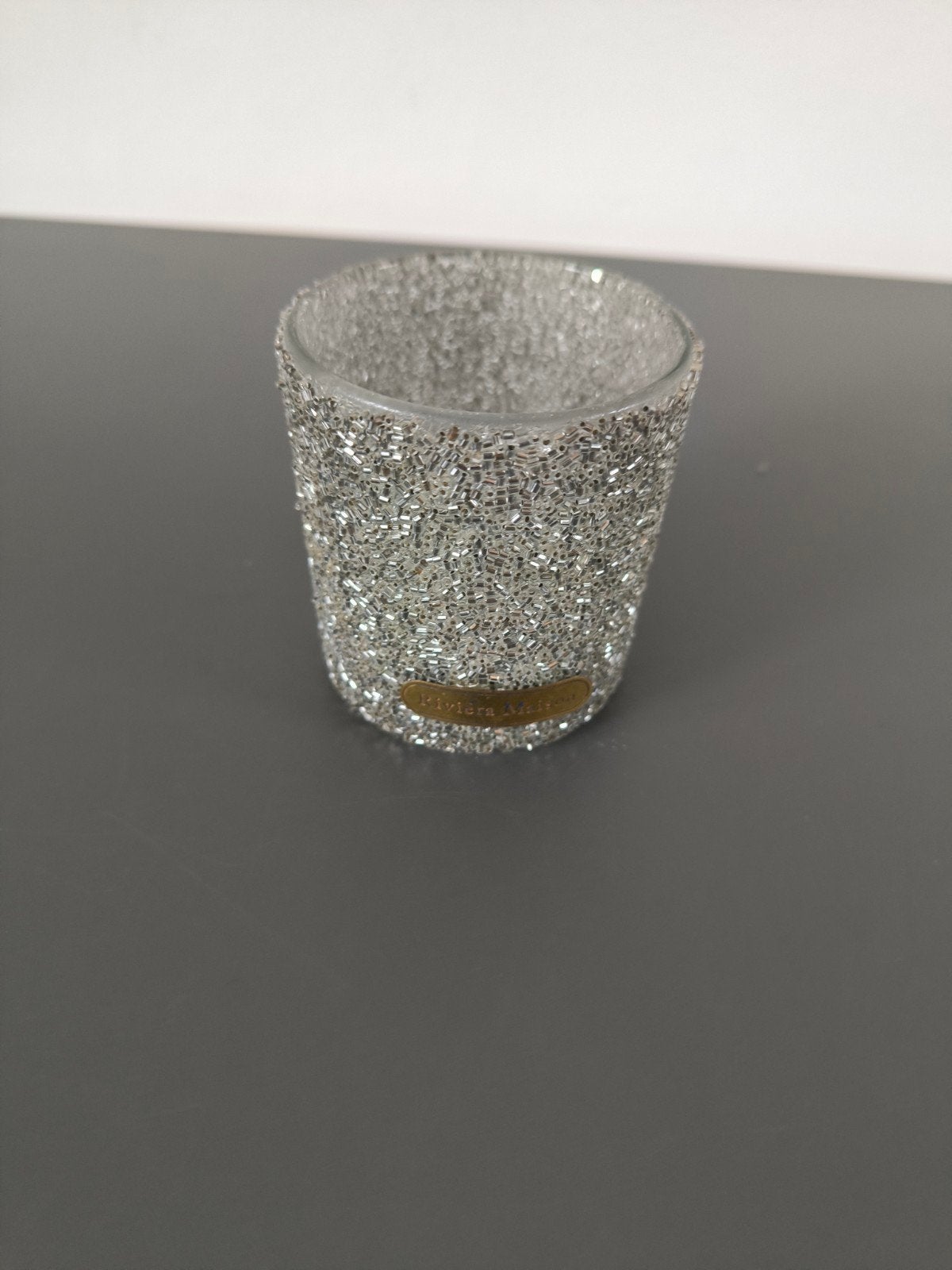 Riviera Maison waxinelichthouder zilver glitter, Waxinelichthouder, Rivièra Maison, Ophalen of Verzenden, Zilver