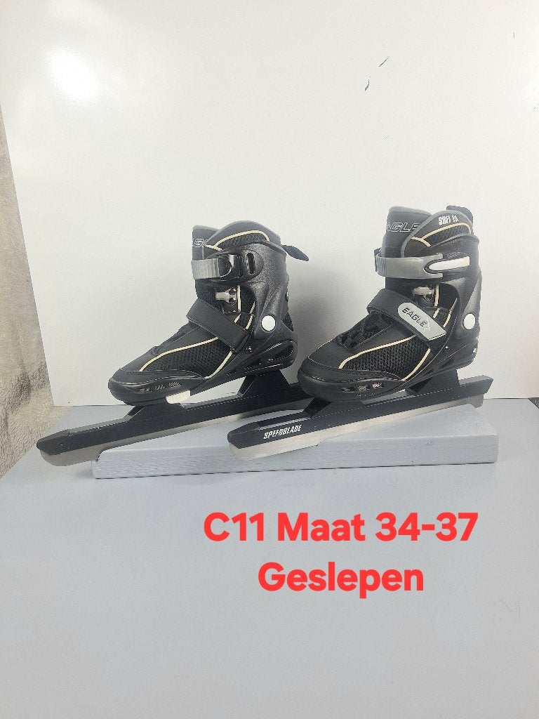 Eagle/Nijdam verstelbare schaatsen maat 34-37 Geslepen, Overige merken, Combinoren, Ophalen of Verzenden, Zo goed als nieuw