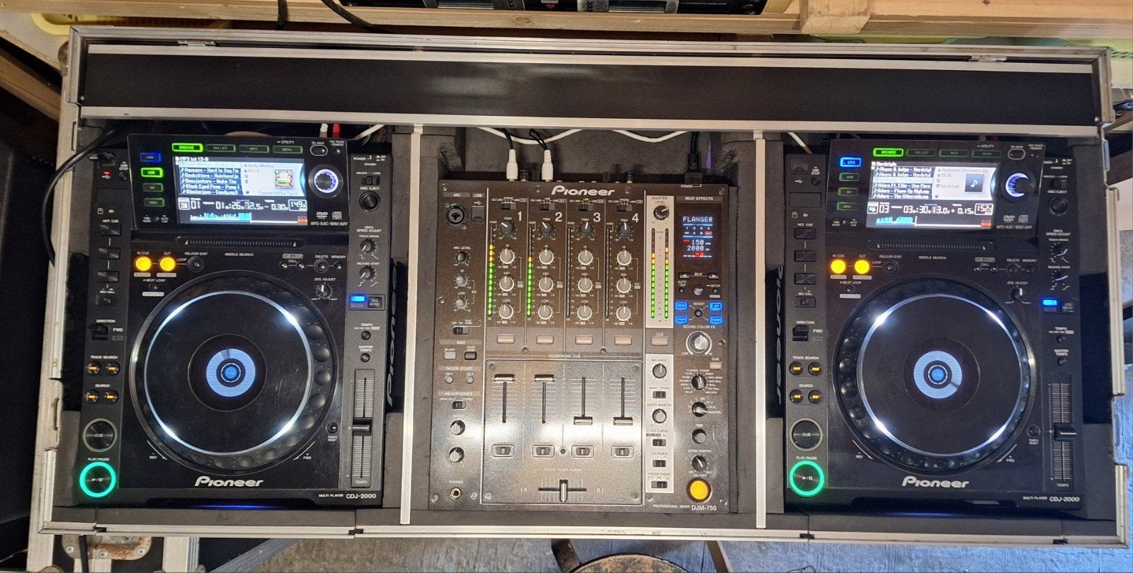 Pioneer DJM-750K & 2x CDJ-2000 DJ-set met flightcase, Muziek en Instrumenten, Dj-sets en Draaitafels, Ophalen, Gebruikt, Pioneer