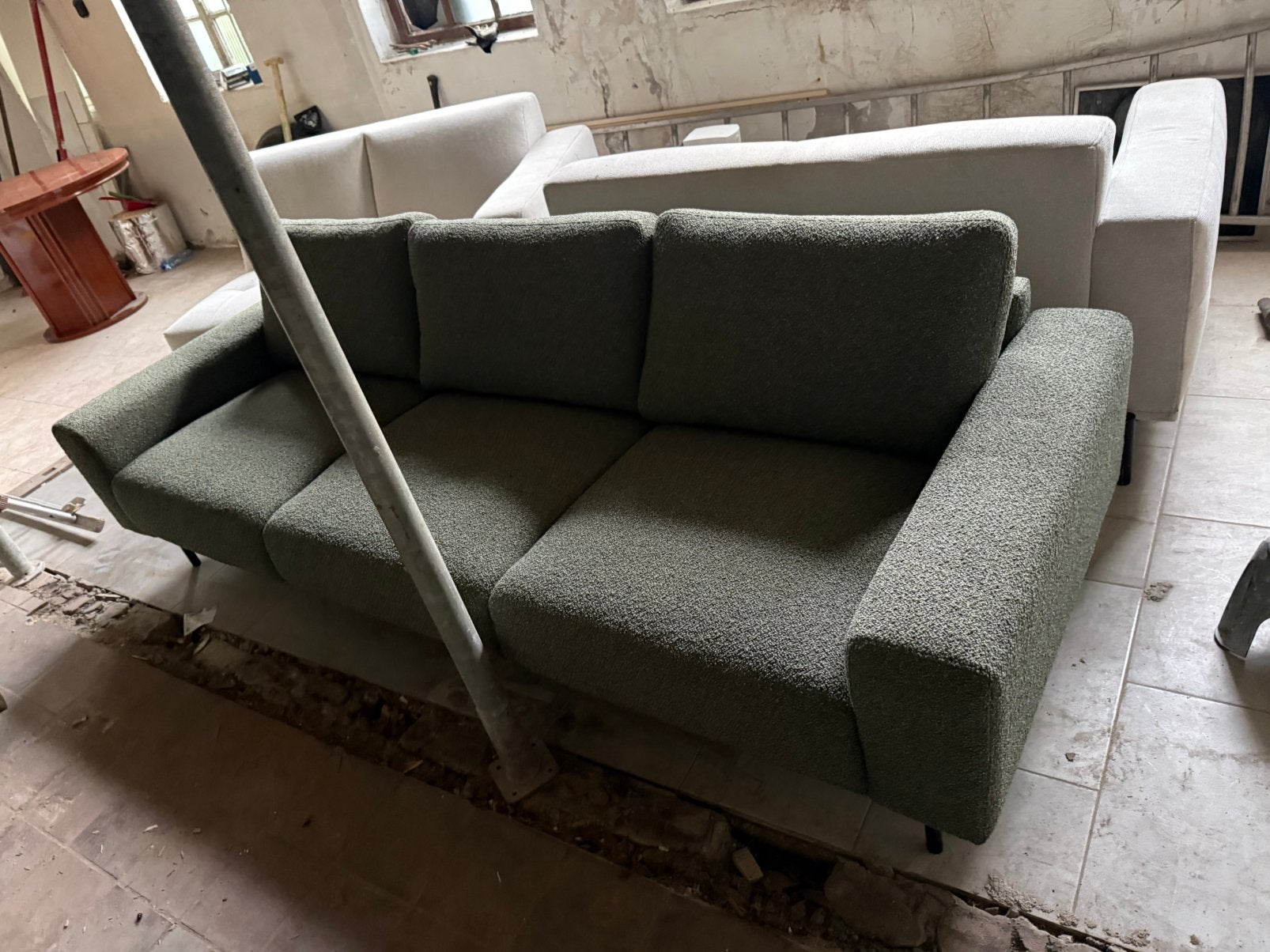 Bankstel 3 zits Nieuw Groen, Ophalen, Zo goed als nieuw, 75 tot 100 cm