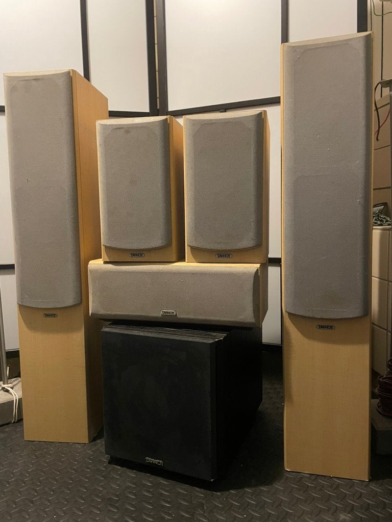 Tannoy Mercury 5.1 Speakerset MX2 + MXC + mSUB 10, Gebruikt, Speakerset, AUX-ingang, Ophalen