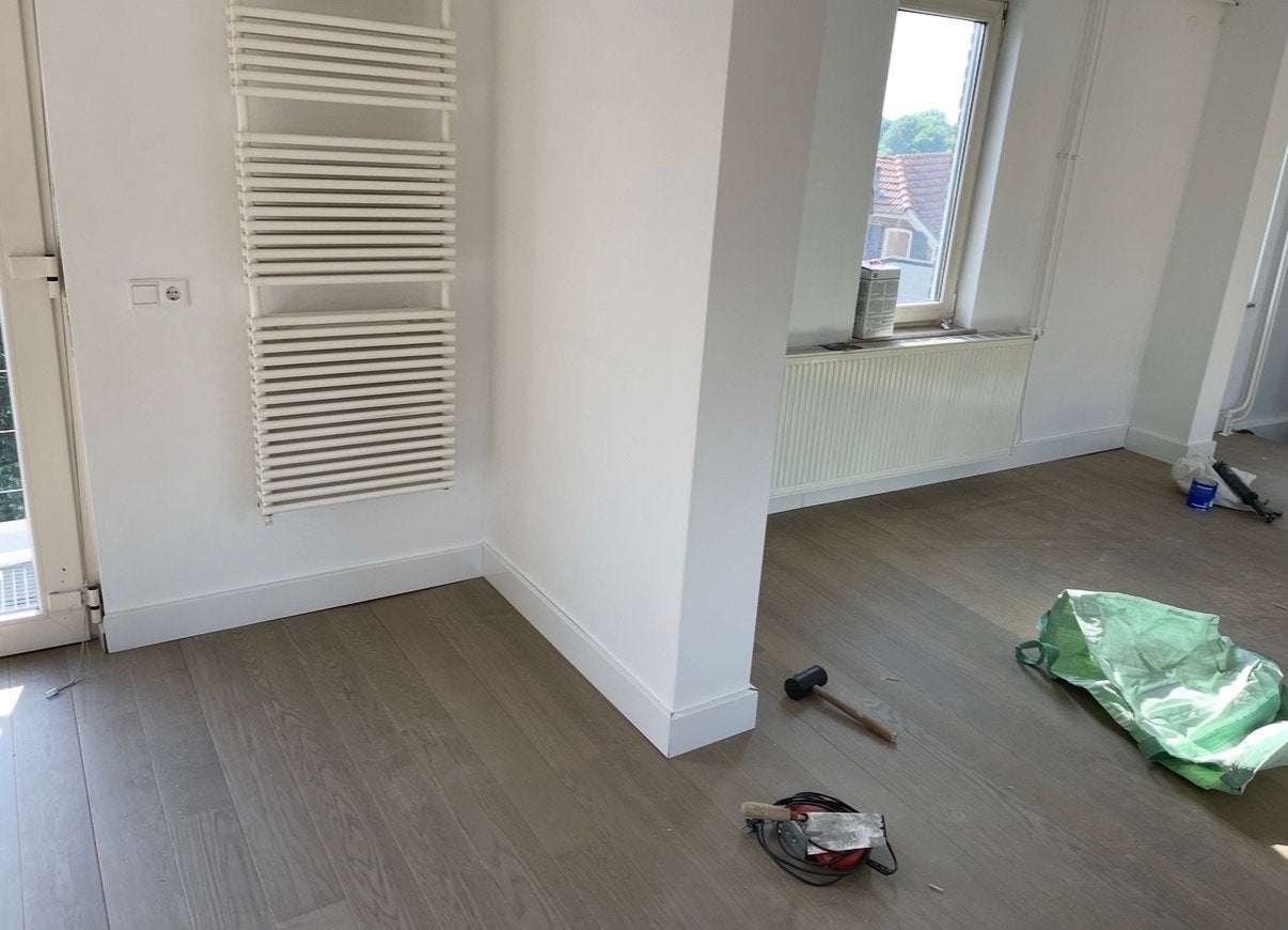 ±9 m² eiken multiplank Grey Oak – Uniclic, Doe-het-zelf en Verbouw, Vloerdelen en Plavuizen, Ophalen, Nieuw, 10 tot 30 cm, Hout