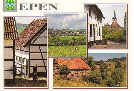 Ansichtkaart 	Epen	4-luik	Vakwerkhuizen	Geuldal, Verzenden, 1980 tot heden, Gelopen, Limburg