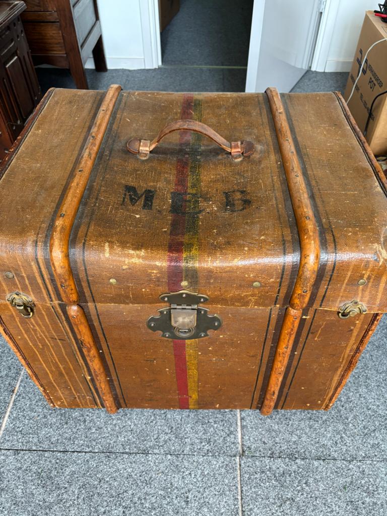 Antieke reiskoffer / kist - Madler - Vintage, Antiek en Kunst, Ophalen