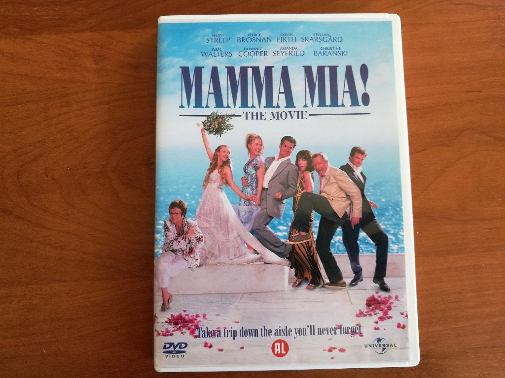 DVD Mamma Mia, The movie, Alle leeftijden, Ophalen of Verzenden, Zo goed als nieuw, Romantische komedie