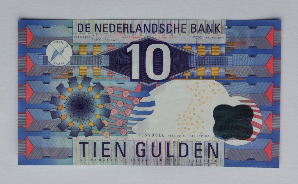 Bankbiljet 10 Gulden 1997 Ijsvogel/Kingfisher UNC zie fotos, Postzegels en Munten, Ophalen of Verzenden, 10 gulden, Los biljet