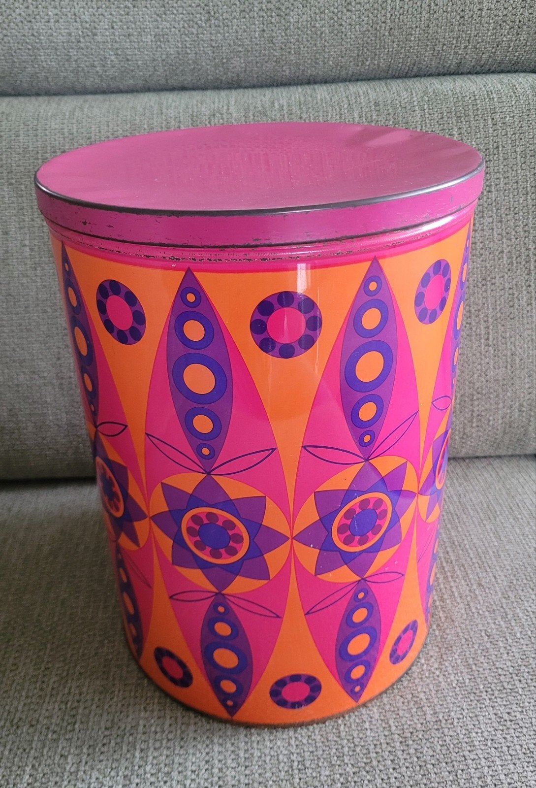 Groot Vintage Tomado blik / voorraad trommel, Ophalen of Verzenden