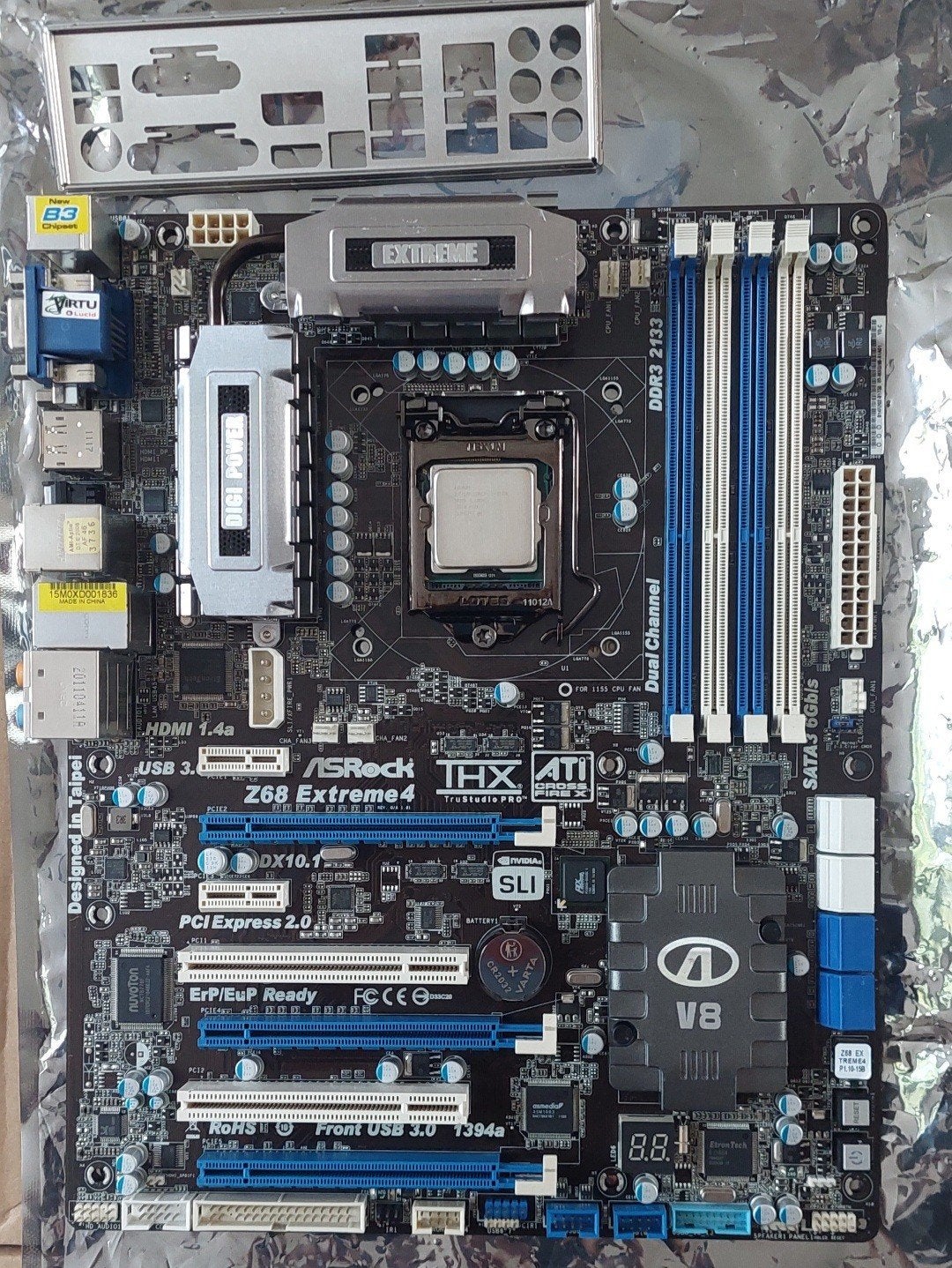Asrock Z68 Extreme 4 + i5 2500k, Gebruikt, DDR3, Ophalen of Verzenden, ATX