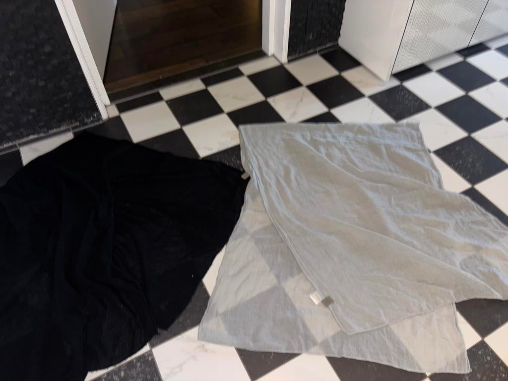 Zusss 2 grote sjaals zwart en grijs, Ophalen of Verzenden, Zo goed als nieuw, Maat 46/48 (XL) of groter, Sjaal