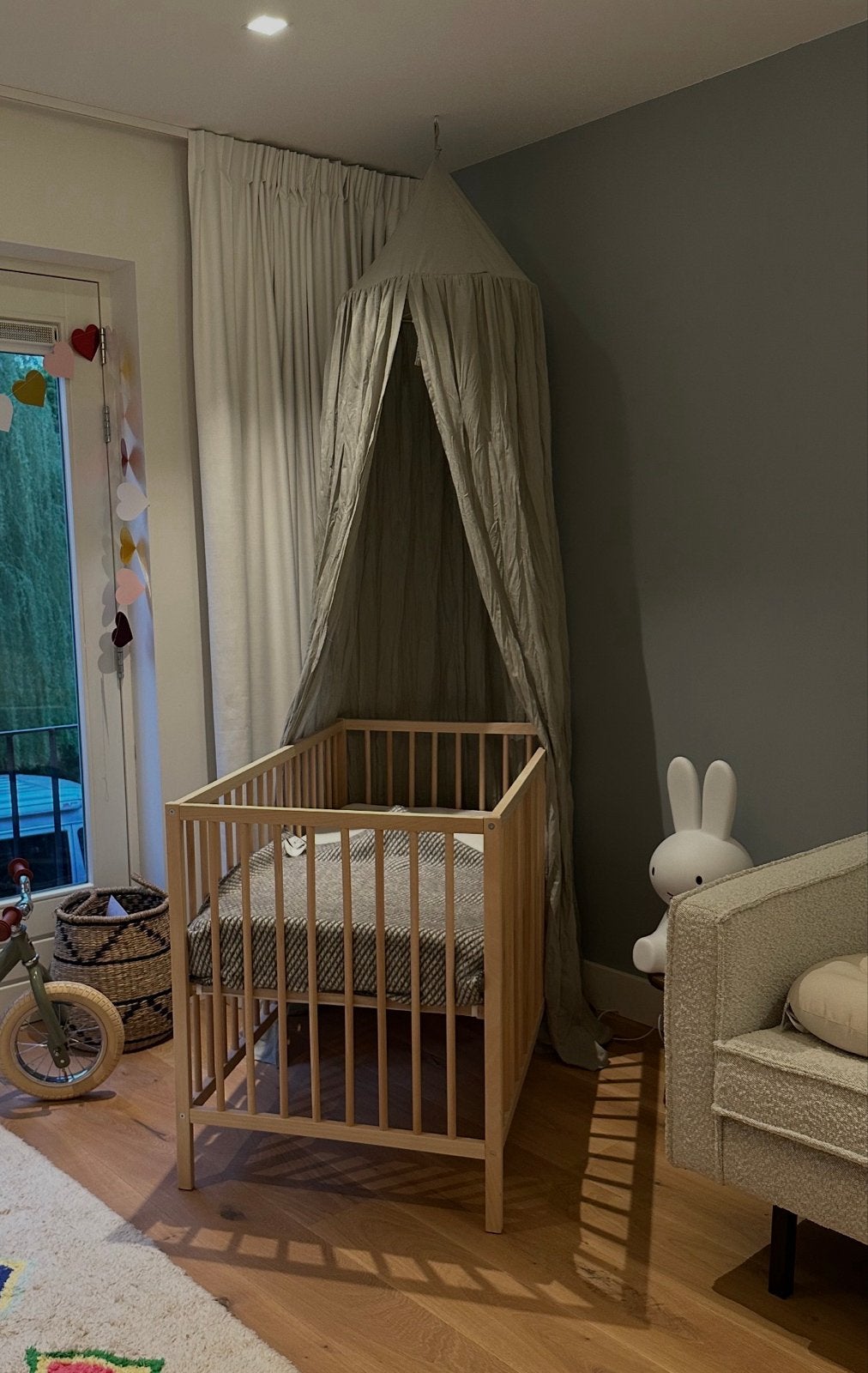 IKEA ledikant met Aerosleep matras en bedhemel, Ophalen of Verzenden, Zo goed als nieuw, Overige kleuren, Hout