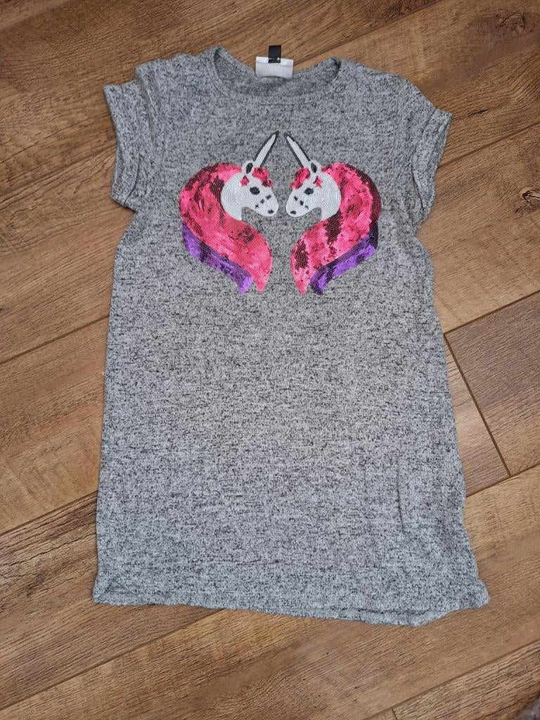 Jurk eenhoorn pailletten 140, Kinderen en Baby's, Kinderkleding | Maat 140, Ophalen of Verzenden, Nieuw, Meisje, Jurk of Rok
