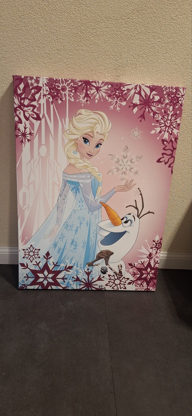 Elsa Frozen Canvas met Glitter - 50x70 cm, Ophalen, 50 – 75, Zo goed als nieuw, Schilderij