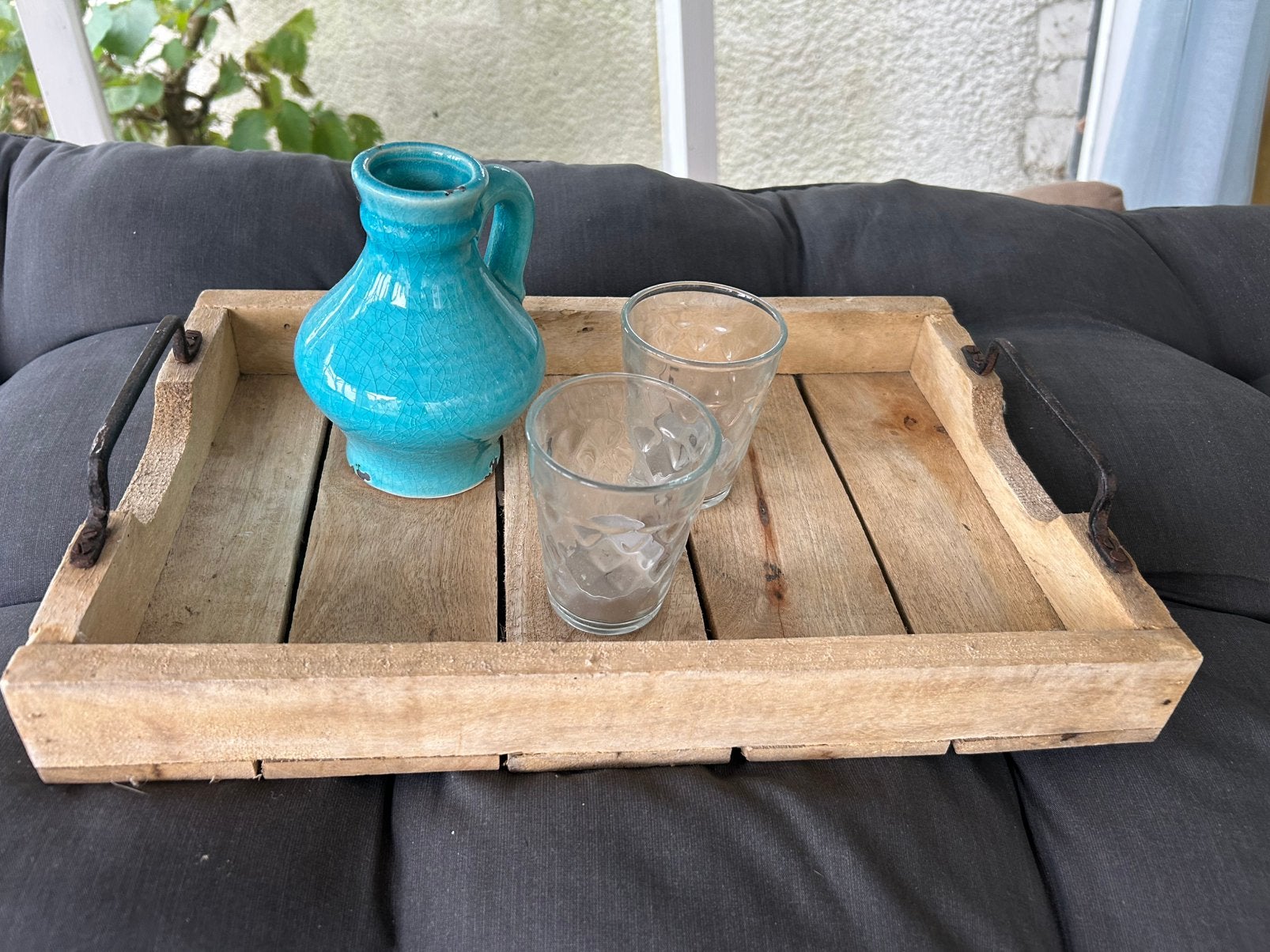 Houten dienblad, Ophalen, Zo goed als nieuw, Rechthoekig, Hout