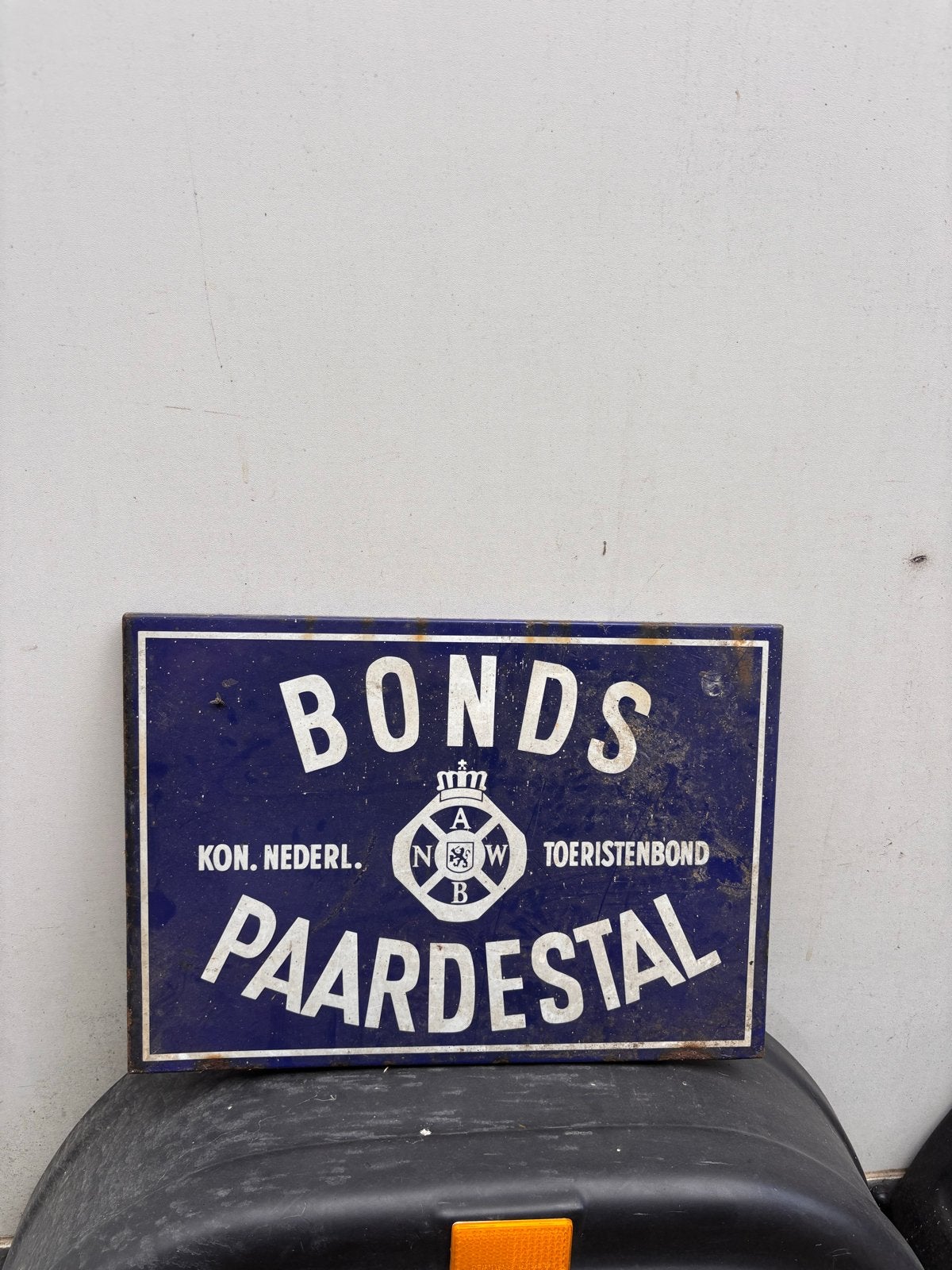 Origineel Antiek ANWB Emaille Bord - Bondspaardestal, Ophalen