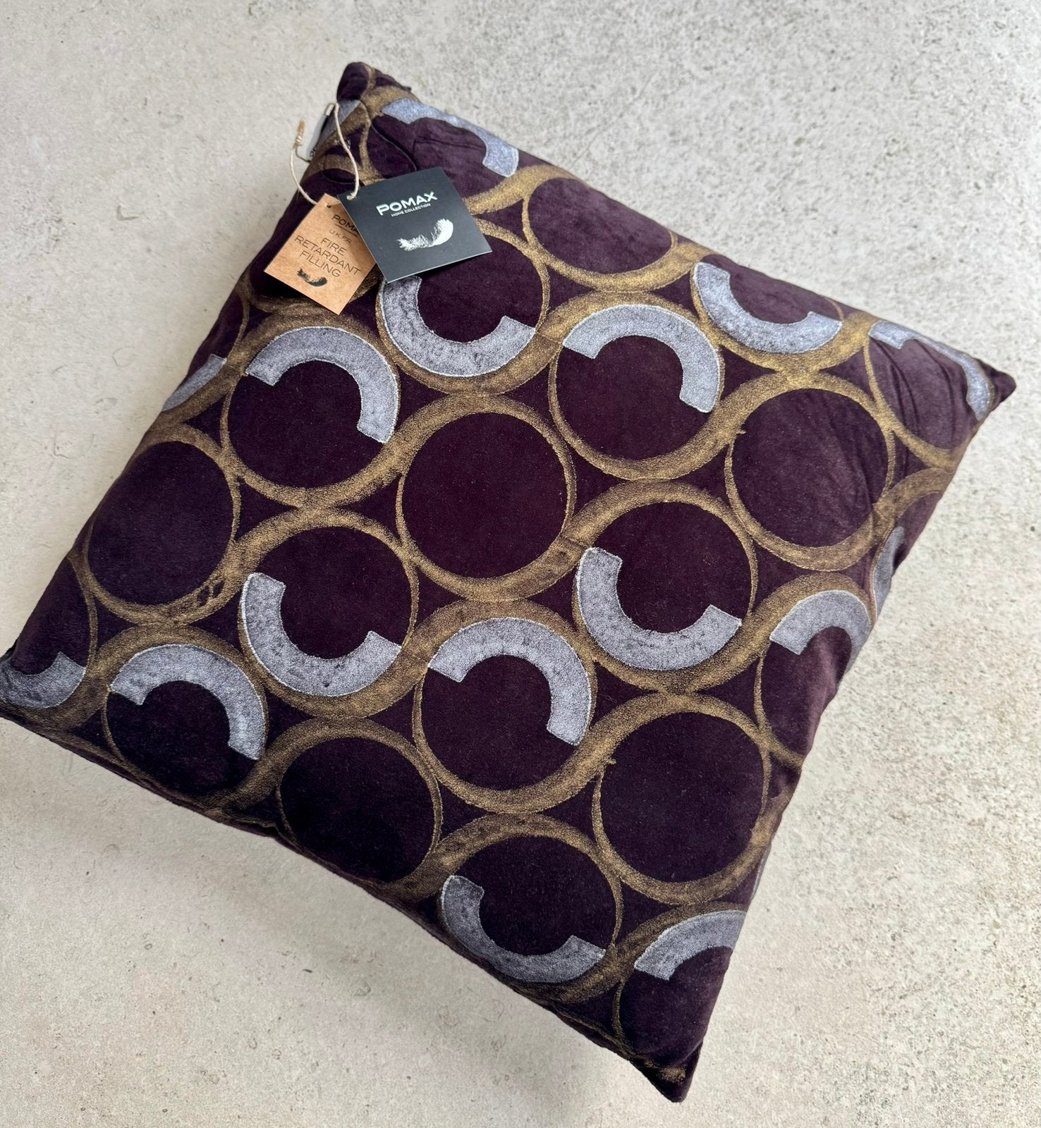 Nieuw! Pomax luxe fluwelen kussen goud / zilver 45 x 45 cm, Overige merken, Vierkant, Nieuw, Ophalen of Verzenden