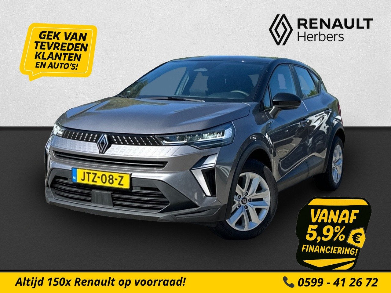 Renault Captur 1.0 TCe 90 evolution CAMERA / GROOT NAVI / AP, Auto's, Voorwielaandrijving, Stof, Gebruikt, 1193 kg