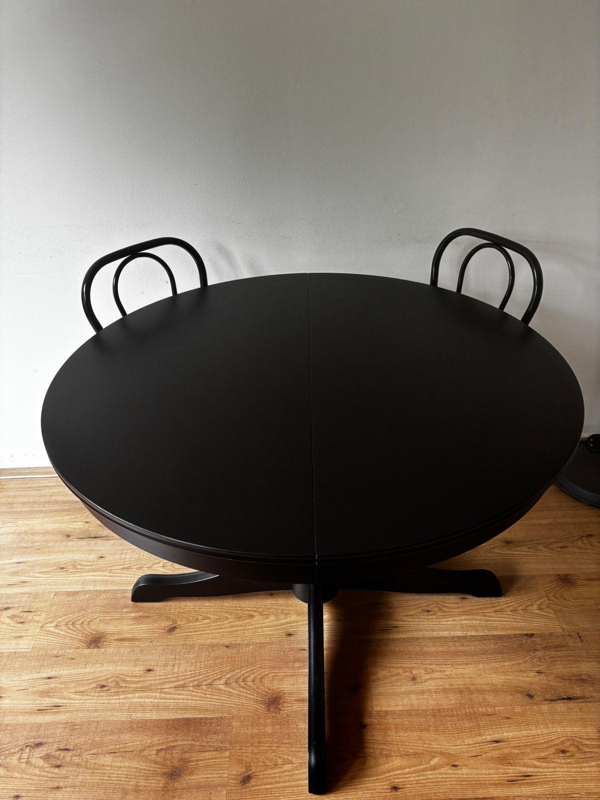 Ikea Ingatorp uitschuifbare eettafel - Zwart, Ophalen, Gebruikt, 100 tot 150 cm, Rond