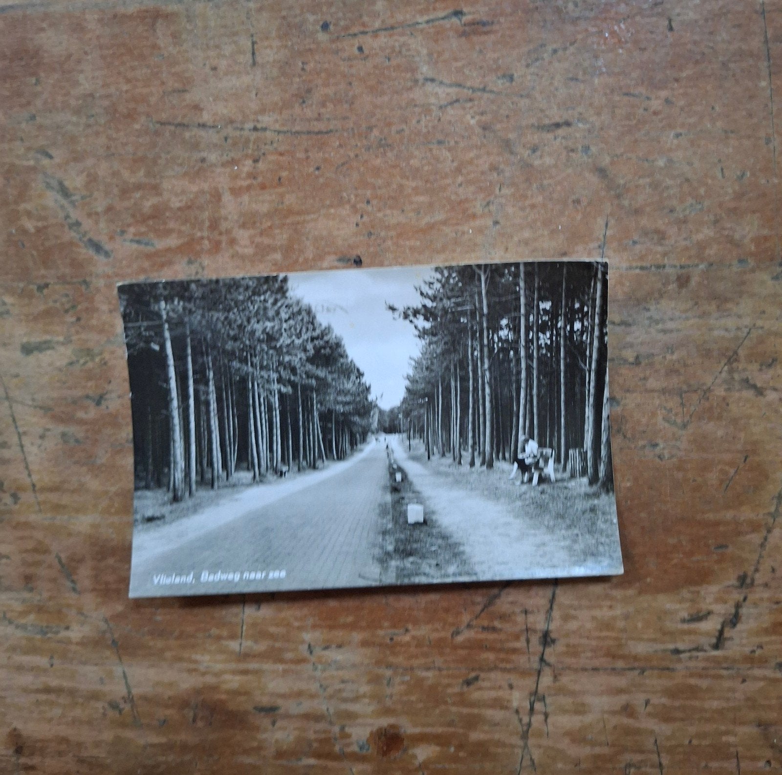 Oude ansichtkaart Vlieland, Badweg naar zee, gestempeld, Ophalen of Verzenden, 1940 tot 1960, Gelopen, Waddeneilanden