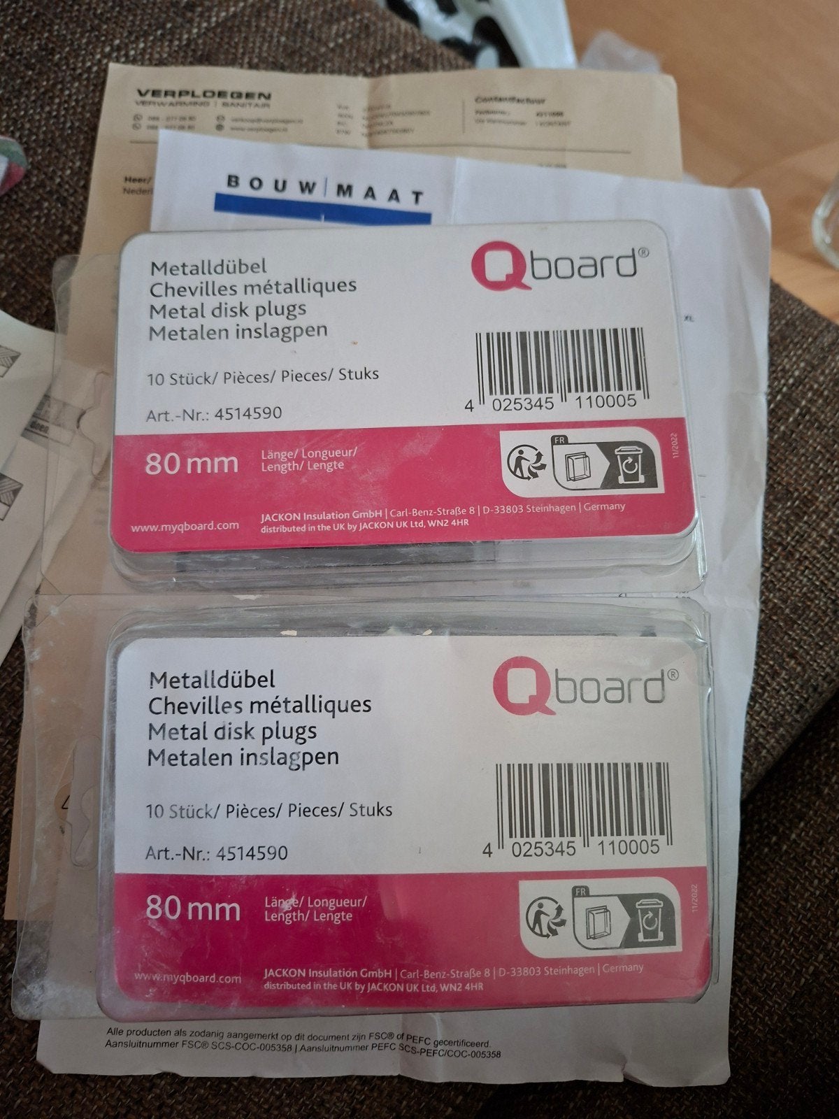 Qboard metalen inslagpen 2 doosje, Ophalen, Nieuw