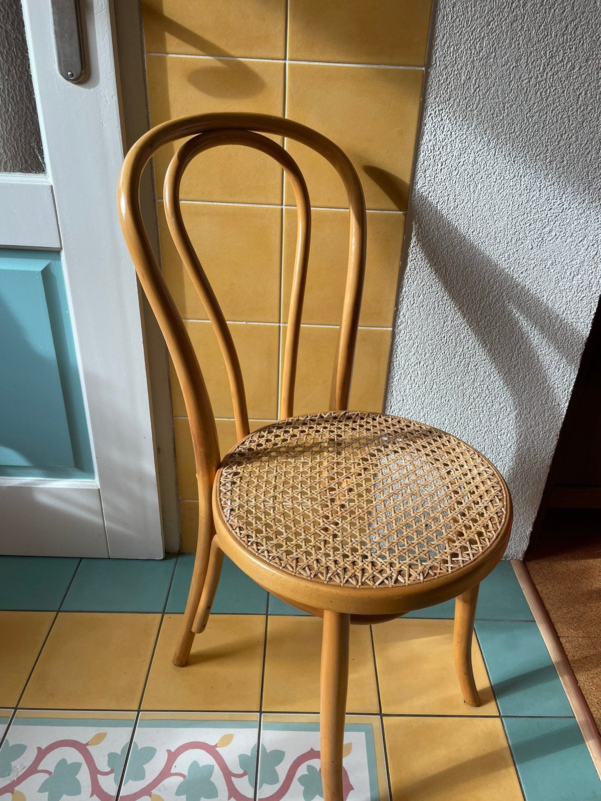 Bistro stoel Thonet webbing blond, Antiek en Kunst, Ophalen of Verzenden