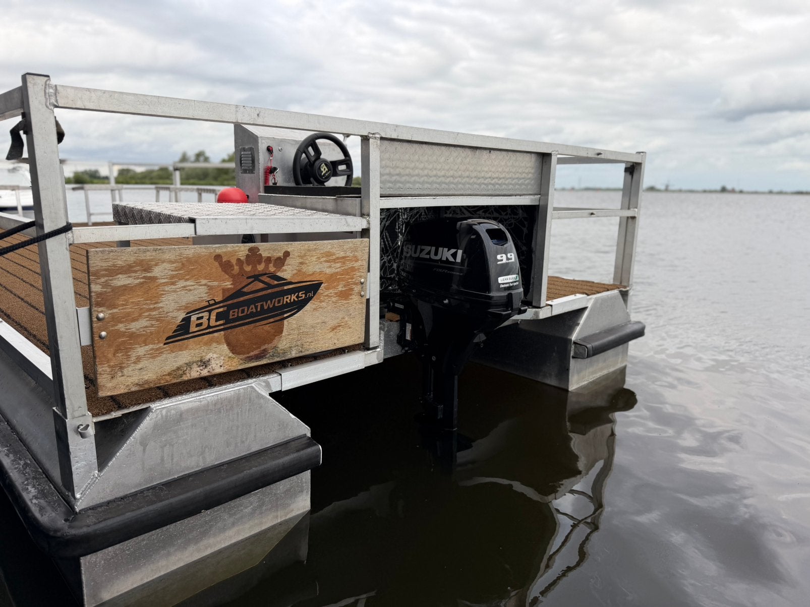 Aluminium ponton boot veerpont pontonboot, Watersport en Boten, Motorboten en Motorjachten, Ophalen, Zo goed als nieuw, Aluminium