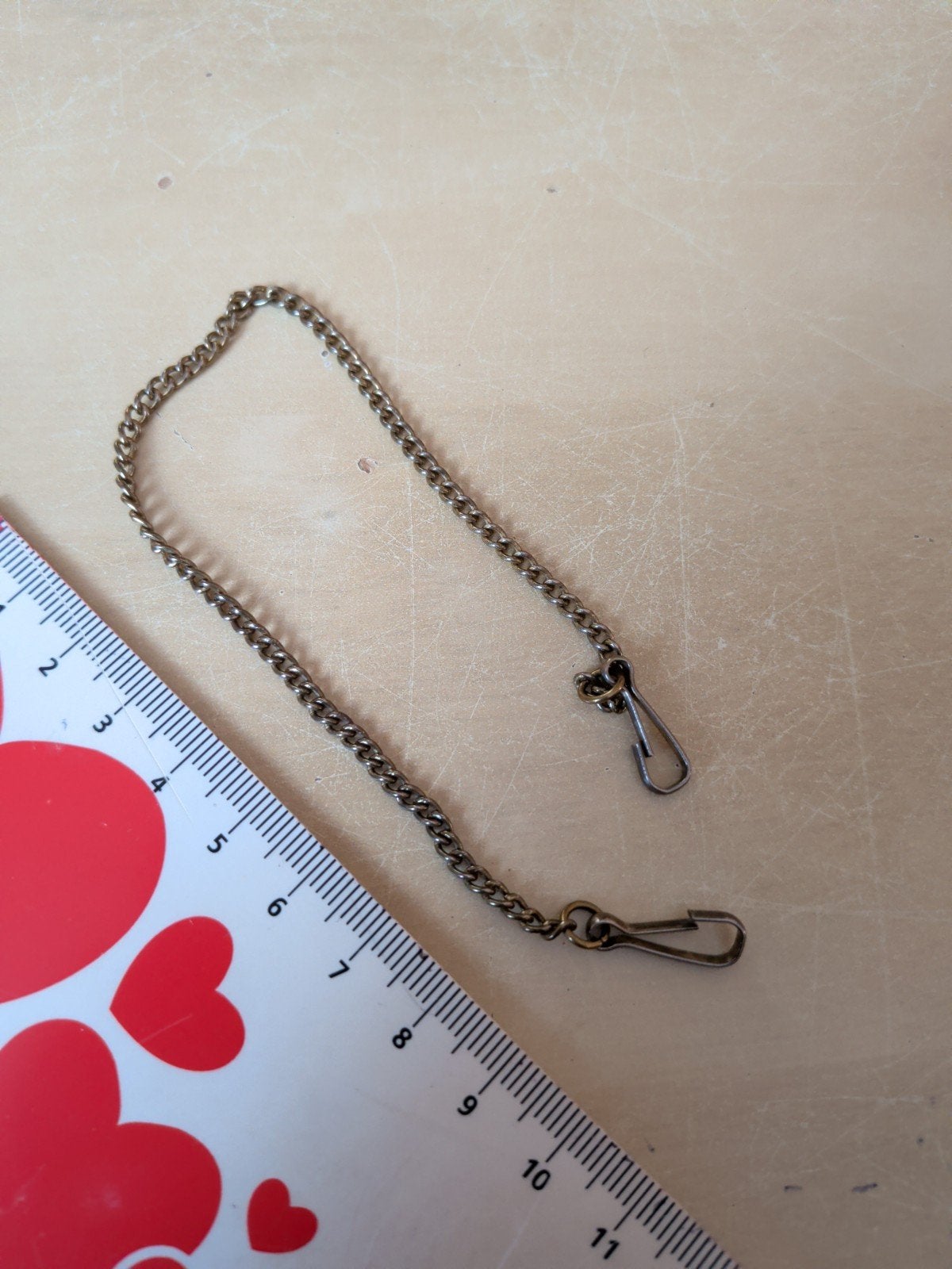 Vintage horlogeketting met karabijnhaken, Overige merken, Overige materialen, Zakhorloge, Ophalen of Verzenden