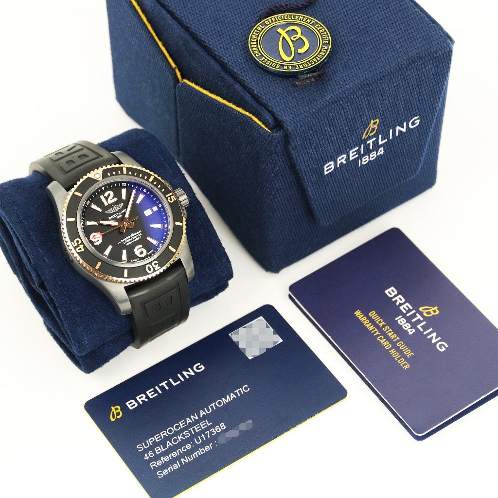 Breitling Superocean Blacksteel Gold 46 (Goed/ 2022), Staal, Gebruikt, Staal, Breitling