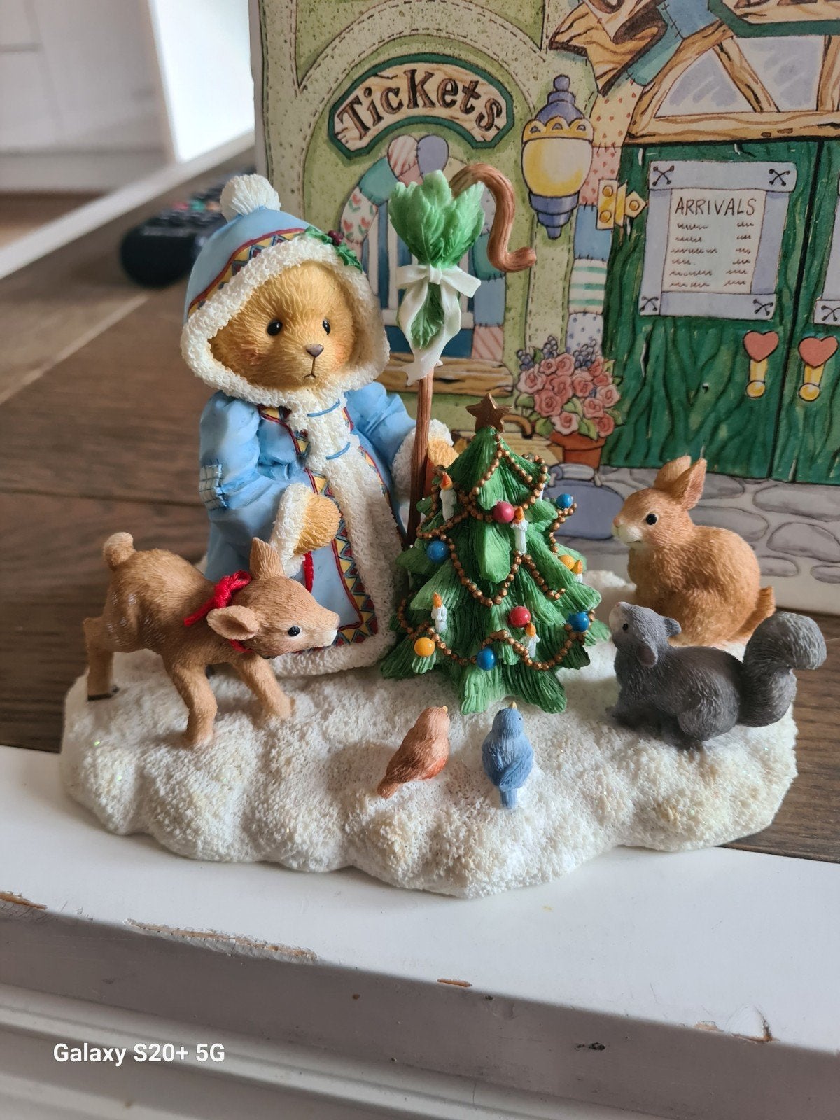 Cherished Teddies Olga Kersttafereel Beeldje, Verzamelen, Ophalen of Verzenden, Zo goed als nieuw, Beeldje, Cherished Teddies