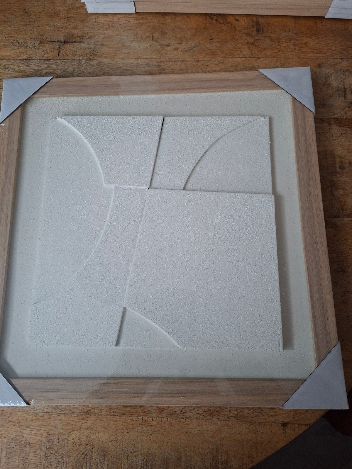3D Schilderij Abstract Wit - 38x38 cm, Ophalen of Verzenden
