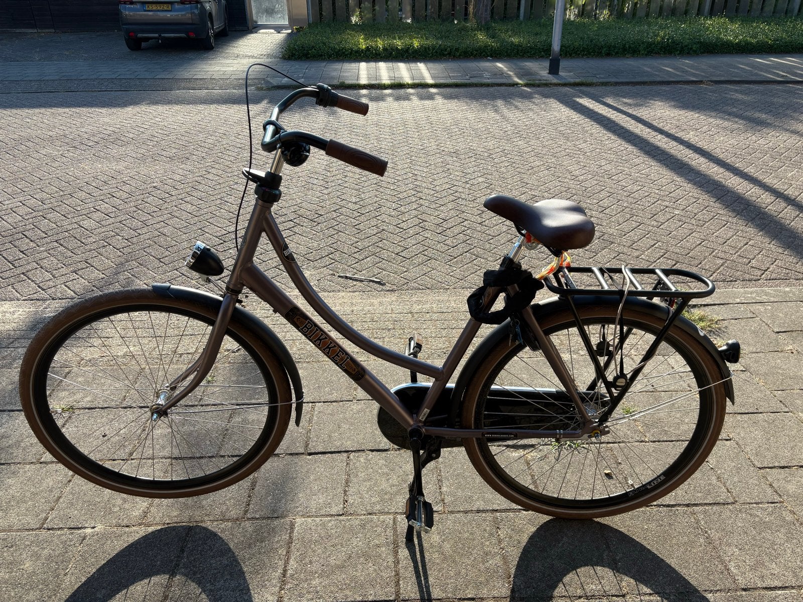 Bikkel damesfiets met lage instap en versnellingen. 55 inch, Velgrem, Ophalen, Overige merken, 53 tot 56 cm
