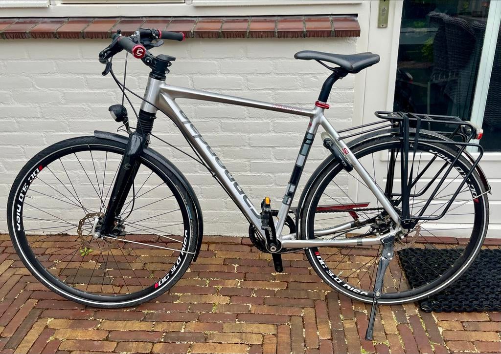 Cannondale Tesoro met voorvering - Comfortabele hybride fiet, Gebruikt, 56 cm of meer, Schijfrem, Ophalen