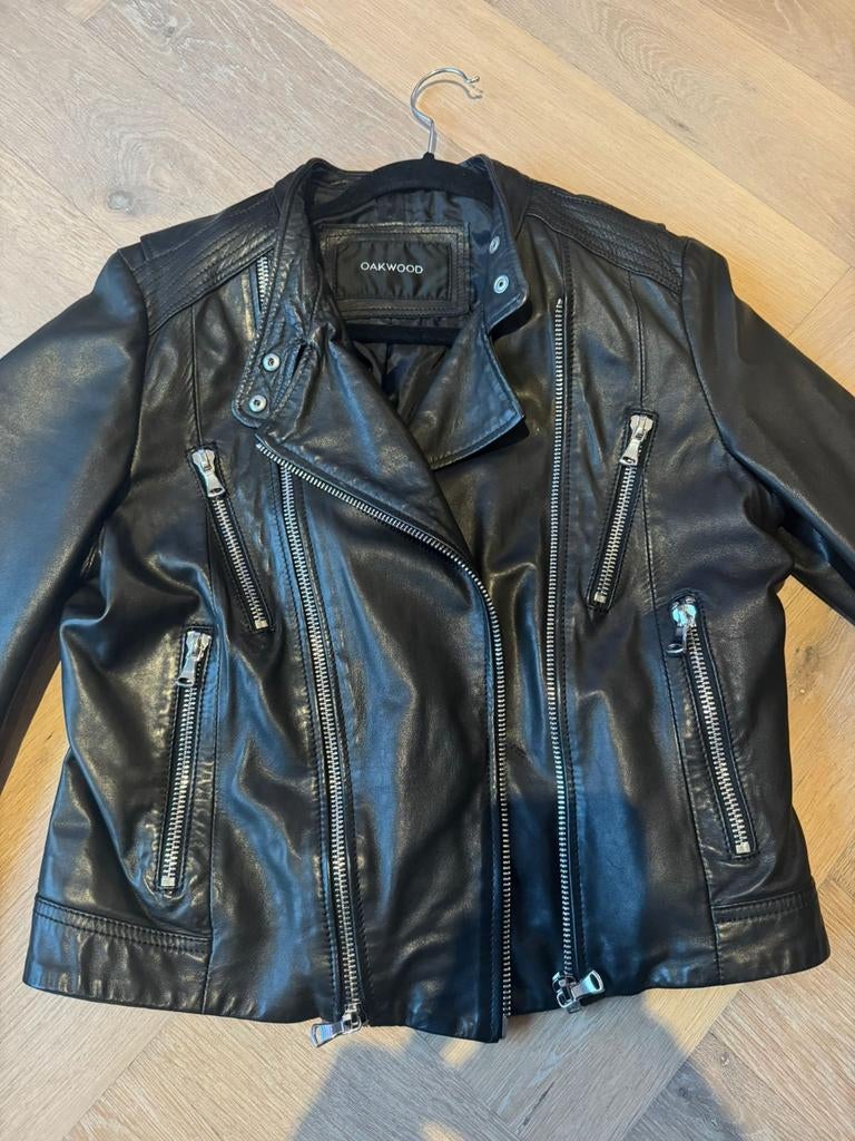 Oakwood echt leren jas maat XL, Ophalen of Verzenden, Zo goed als nieuw, Maat 46/48 (XL) of groter, Zwart