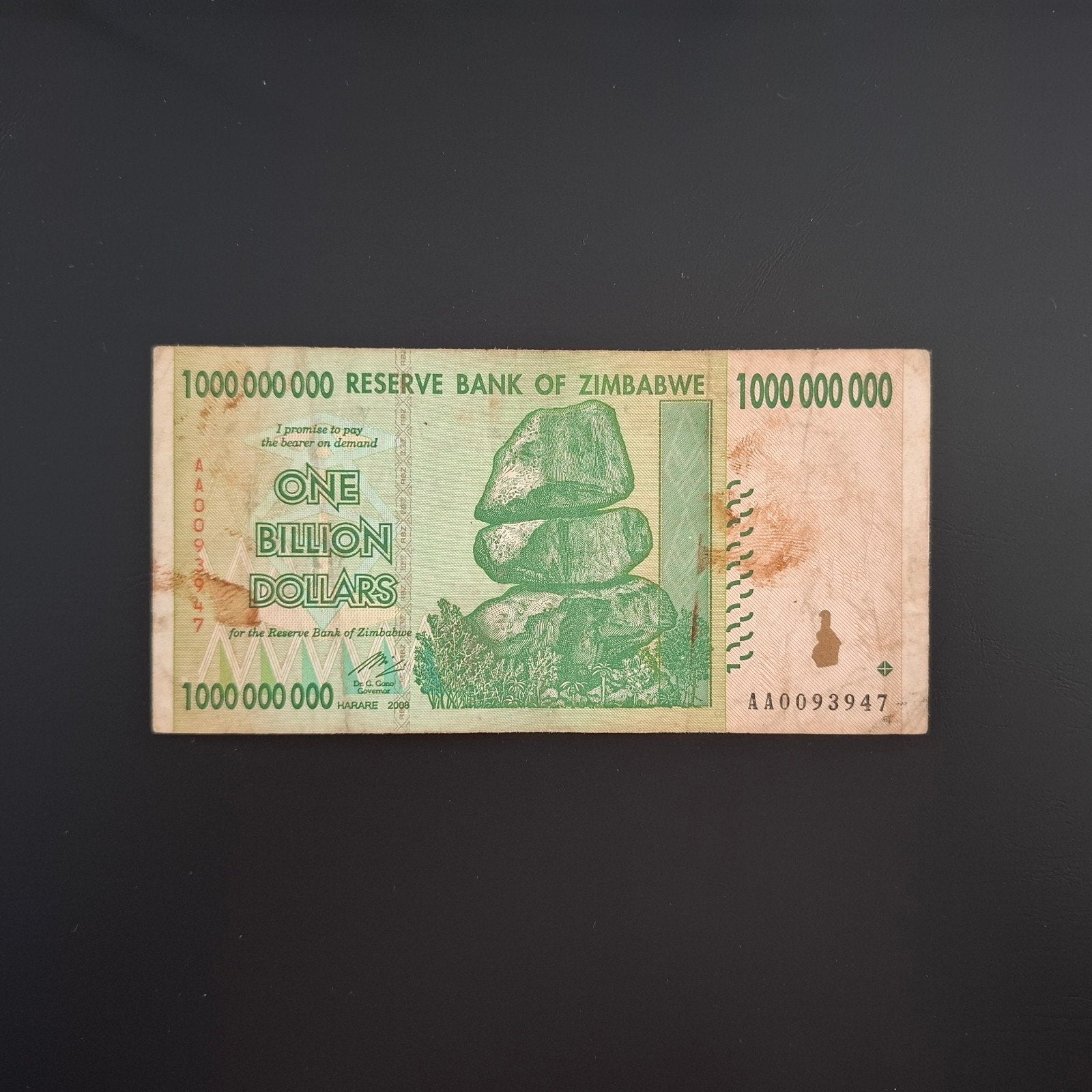 1000000000 dollar Zimbabwe #008, Verzenden, Zimbabwe, Los biljet