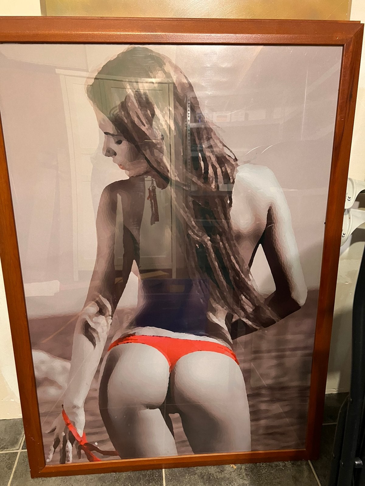 Foto schilderij vrouw ingelijst, Ophalen, Oorspronkelijke maker, Zo goed als nieuw, Schilderij